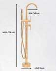 Brass Freestanding Tube Filler with Hand Shower