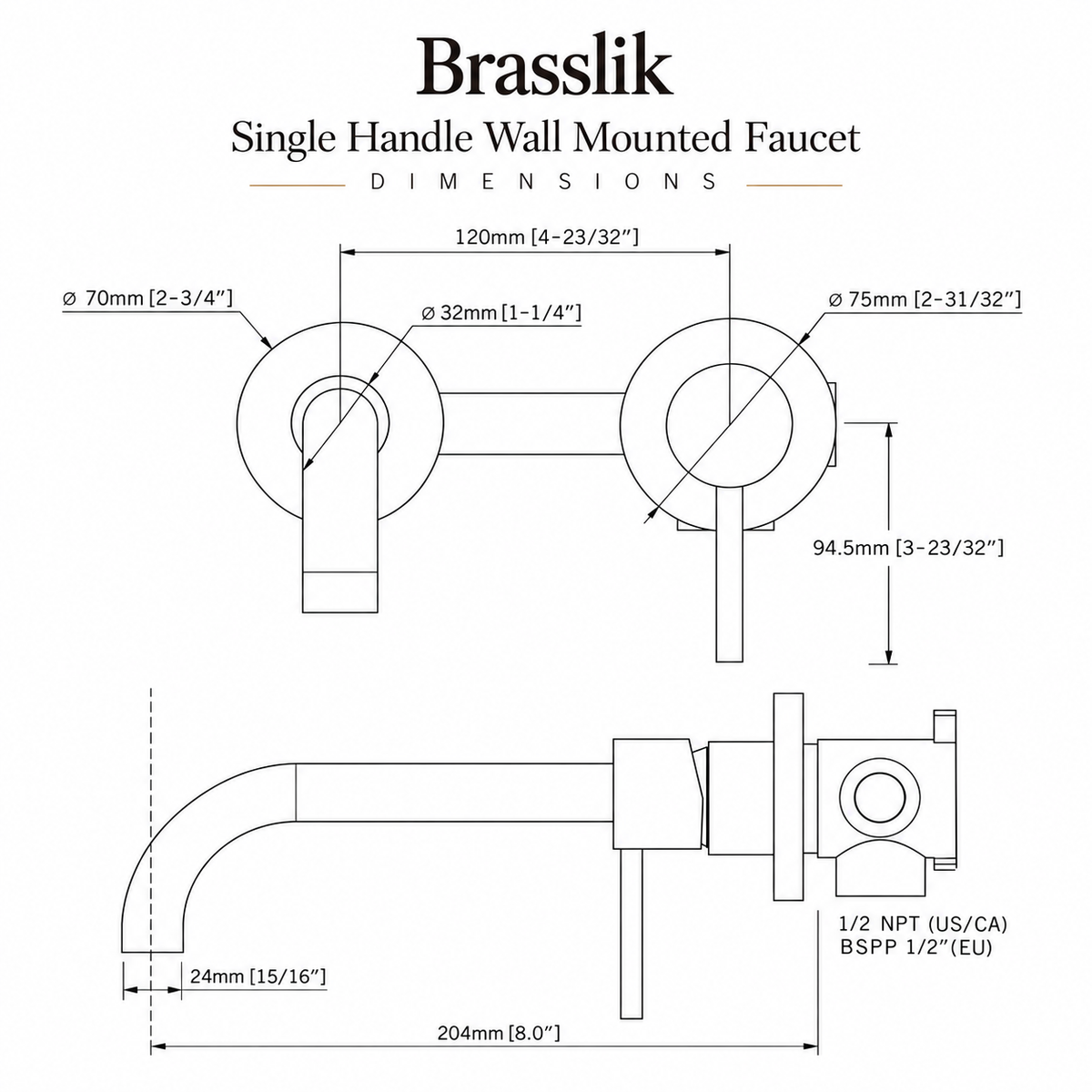 Roswell single handle faucet in solid unlacquered brass