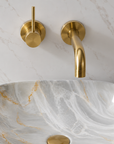 Roswell unlacquered brass wall mount faucet for sinks