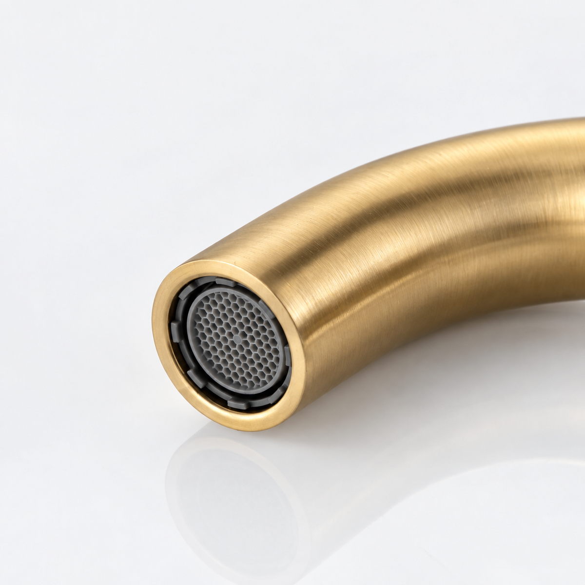 Roswell wall mounted tap in natural unlacquered brass