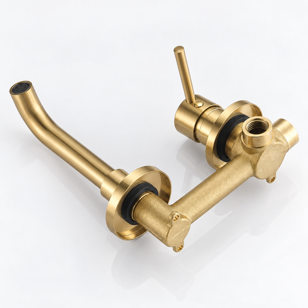 Roswell brass wall mount tap for bathroom sinks
