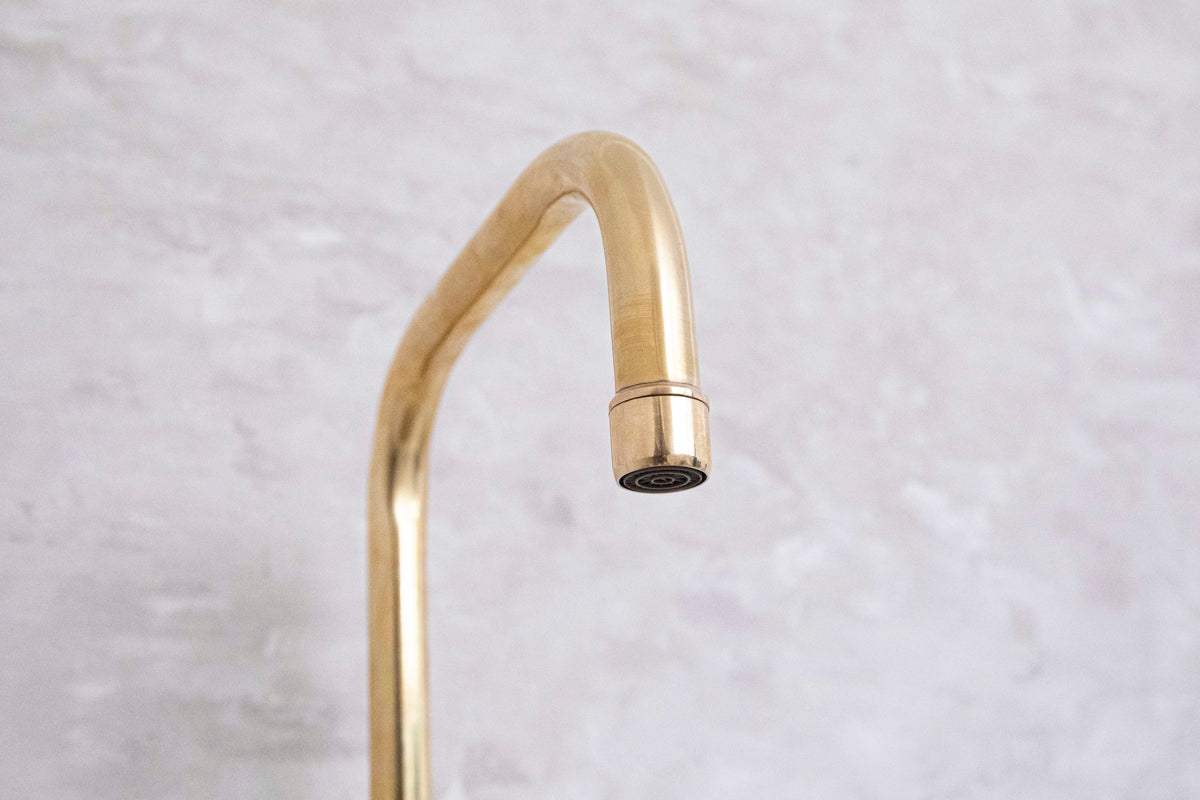 Handcrafted Seven bridge faucet with optional side sprayer