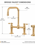 Seven bridge kitchen faucet in natural unlacquered brass