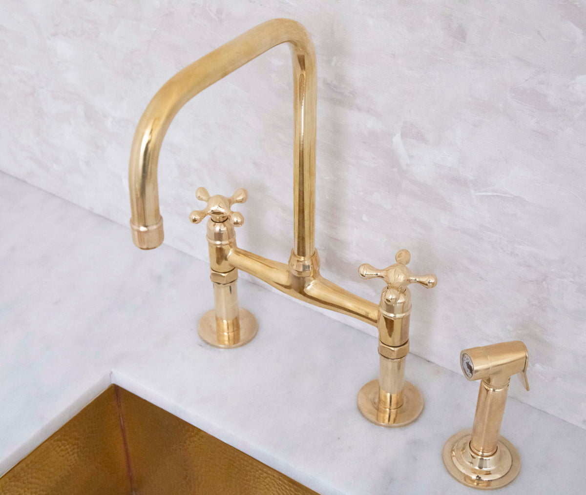 Seven bridge kitchen faucet in solid brass by Brasslik
