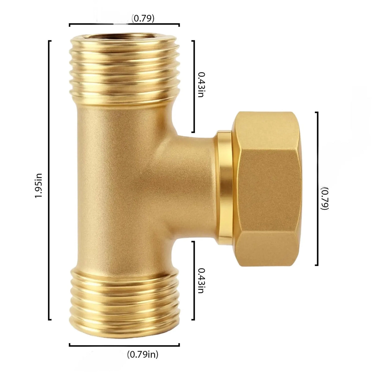 1/2 inch PEX brass tee connector
