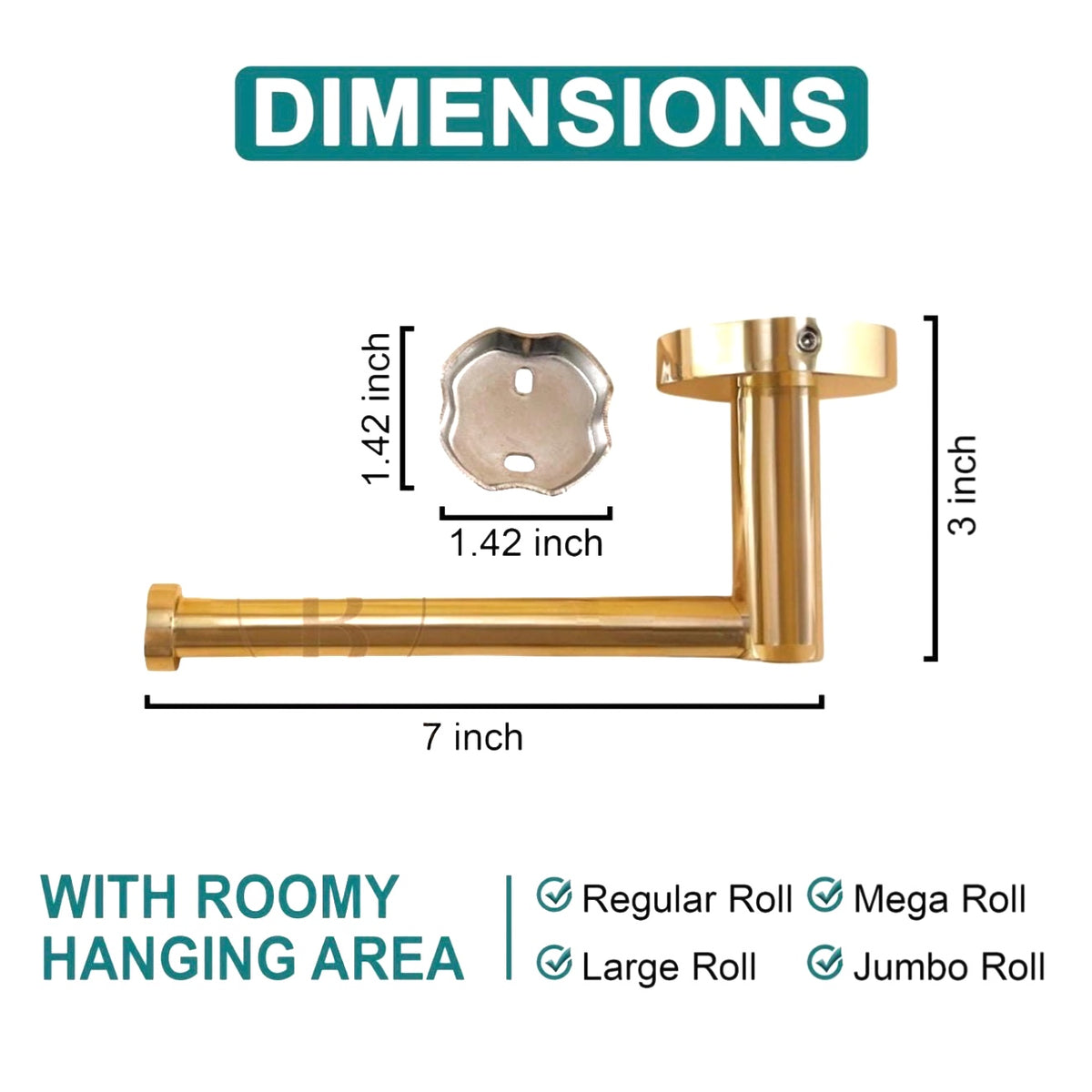 Solid brass toilet paper roll holder by Brasslik