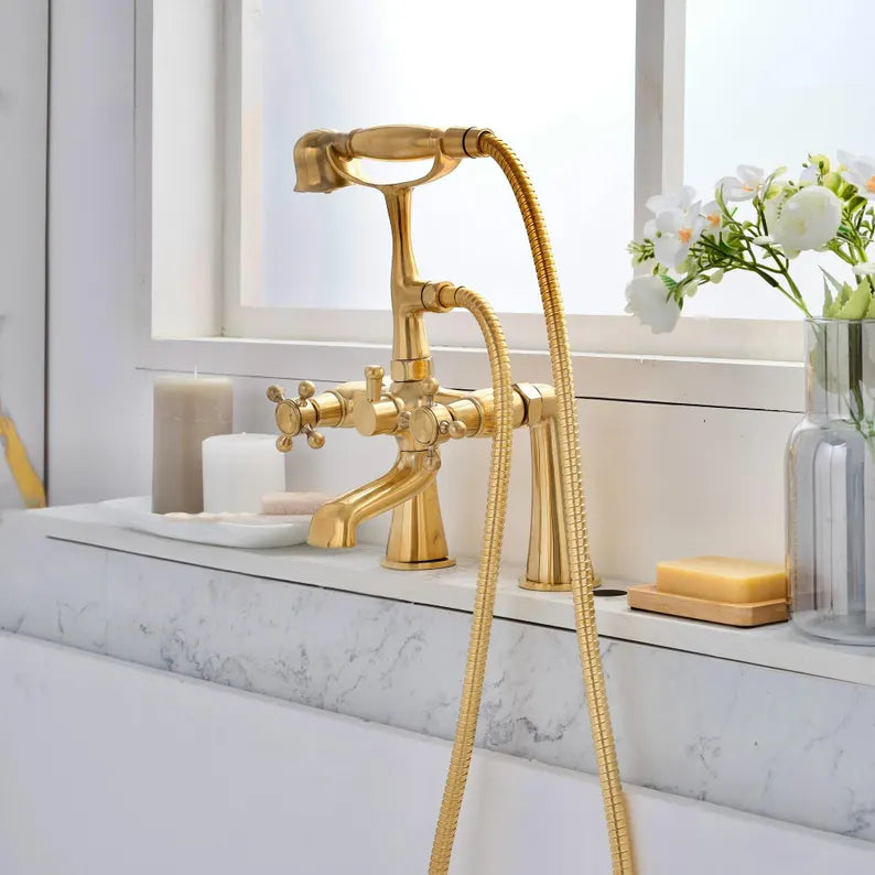 The Cotswolds bath tub filler in brass