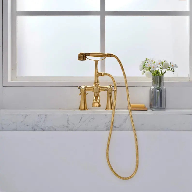 Handcrafted Cotswolds brass bathtub faucet