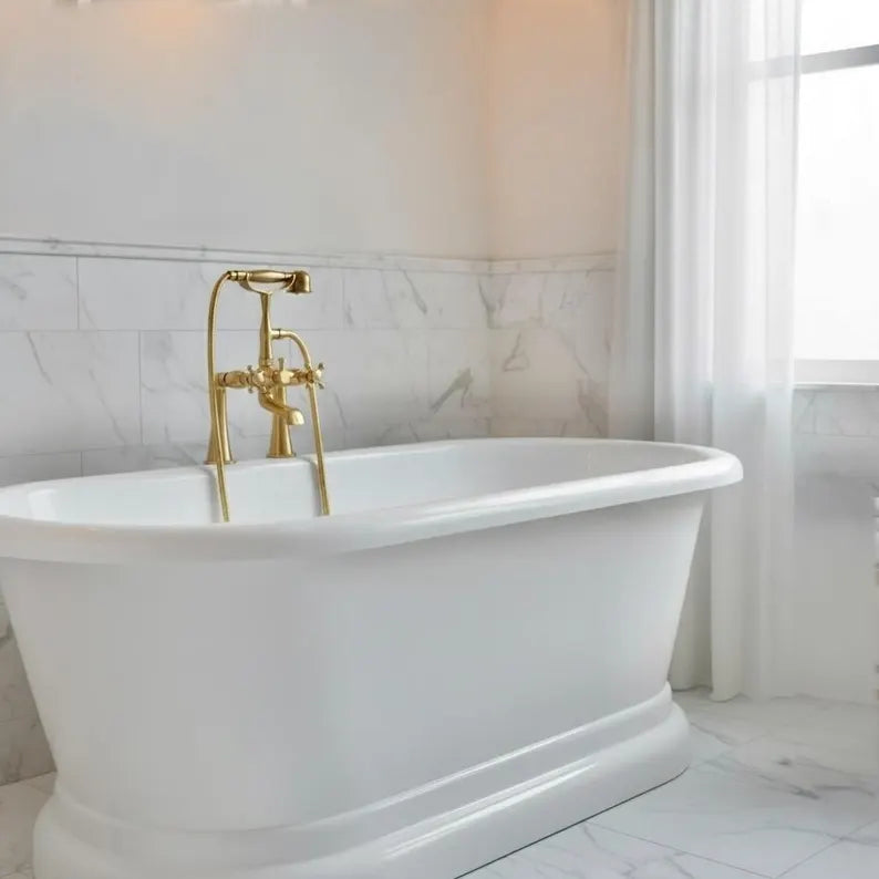 Cotswolds brass bath filler for bathtubs