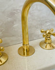 Brasslik 3 holes deck mount faucet in unlacquered brass