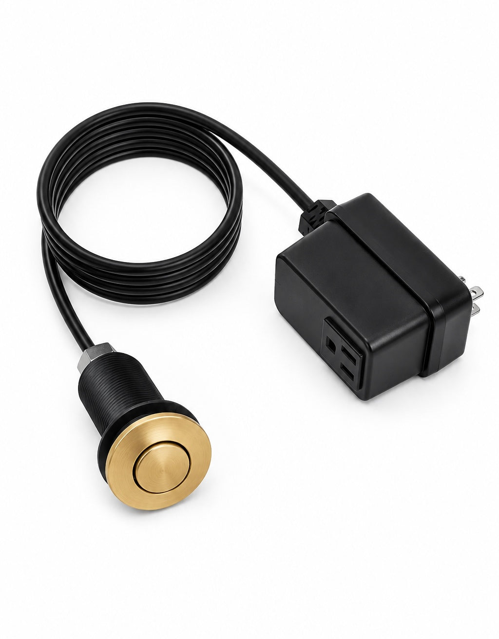 Solid brass air switch button for kitchen sinks by Brasslik