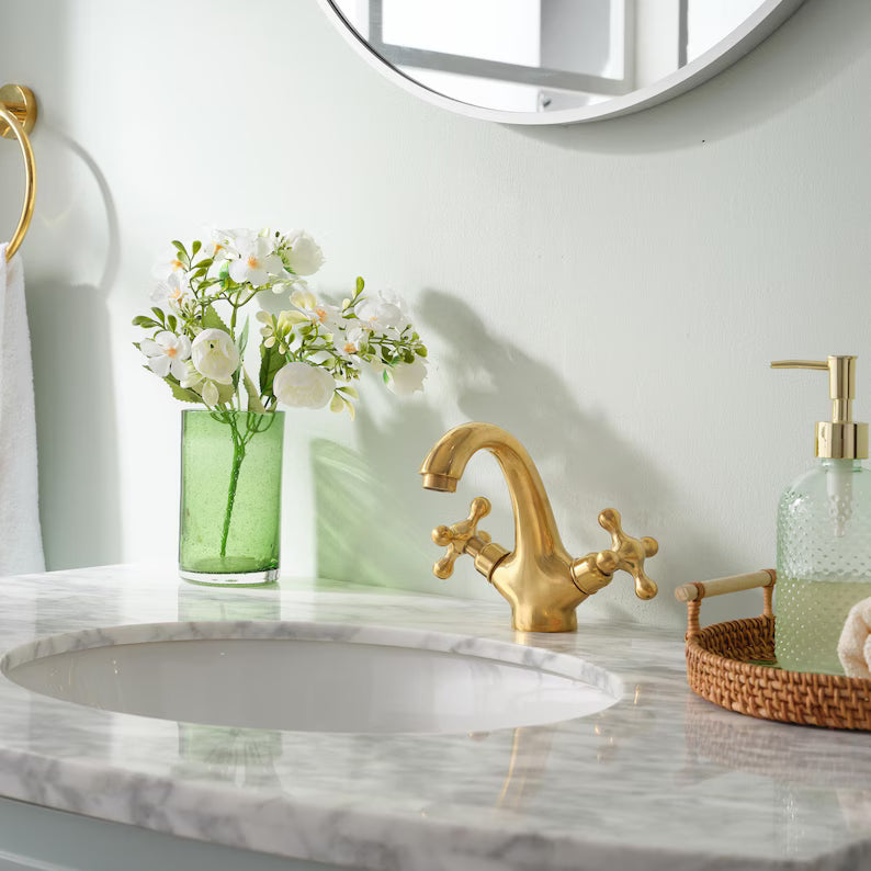 Brasslik unlacquered brass bathroom vanity faucet