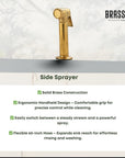 Solid brass kitchen bridge faucet with drinking tap, four handle options