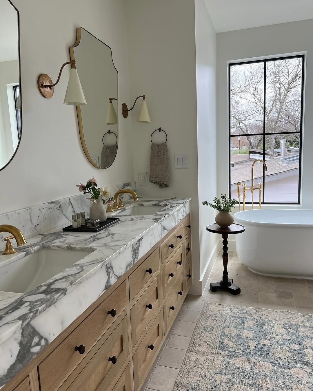 Brasslik freestanding tub filler in unlacquered brass