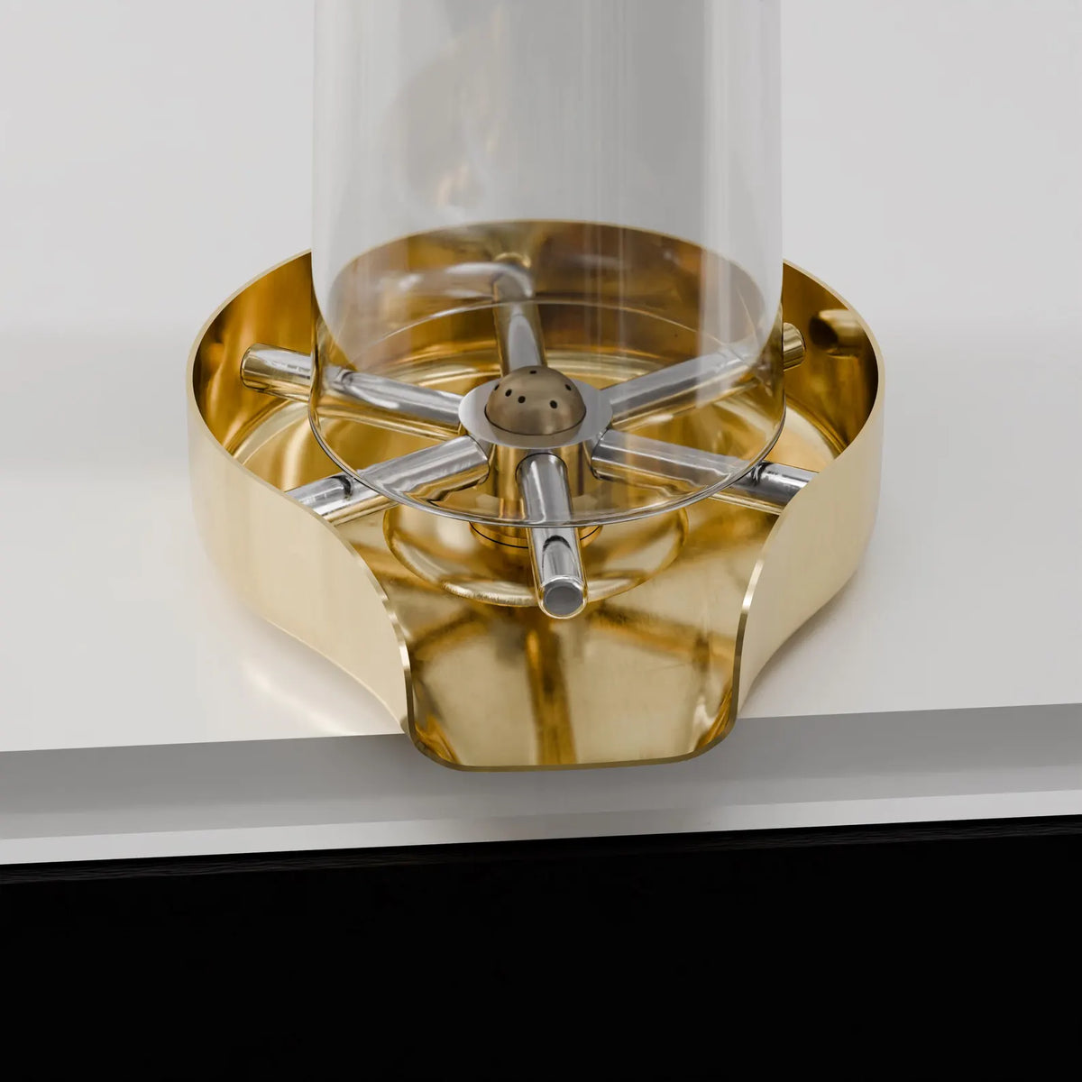 Handcrafted brass kitchen glass rinser
