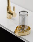 Solid brass cup rinser for kitchen sink installation