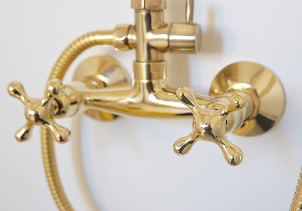 Solid brass high pressure exposed shower for bathrooms