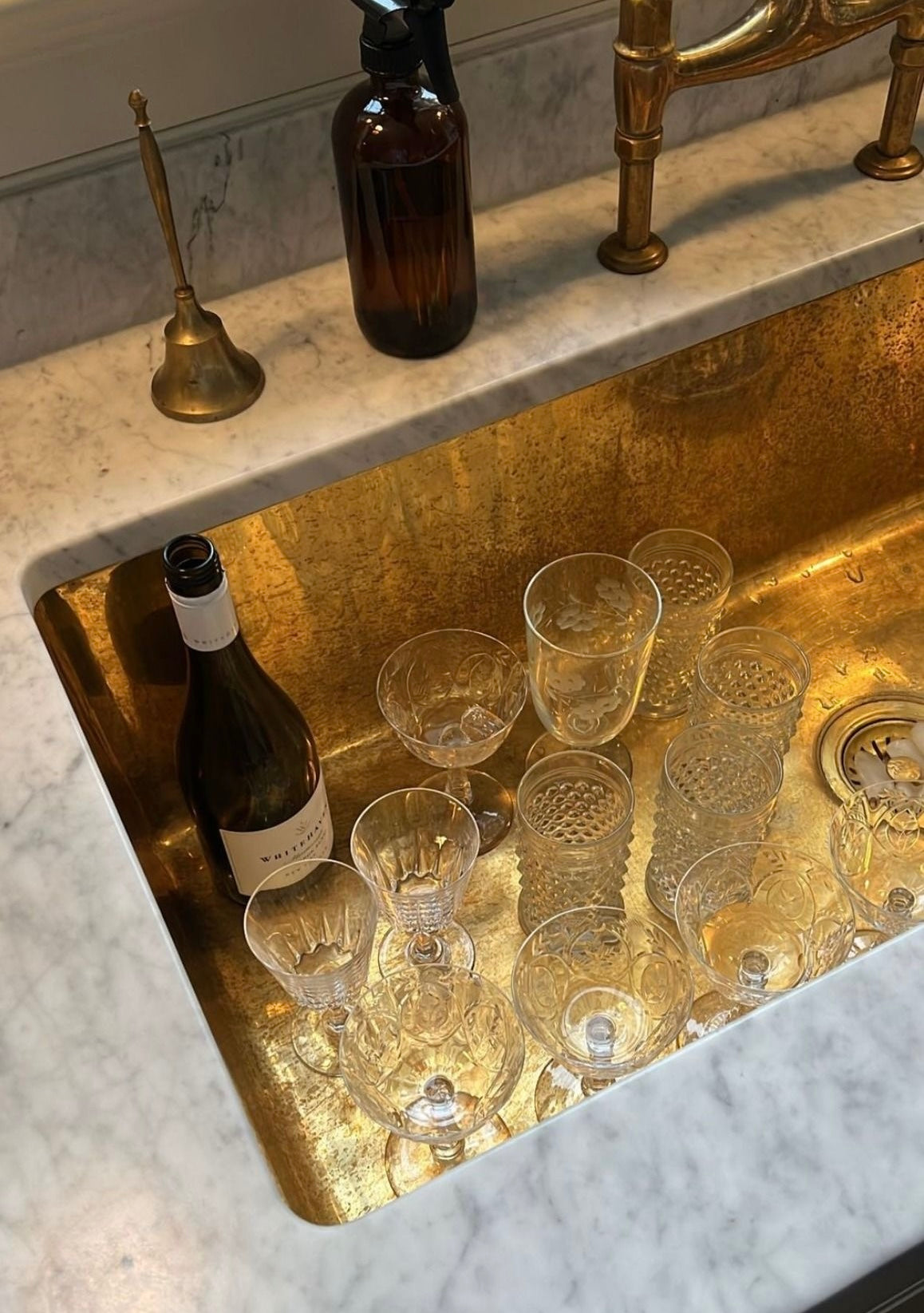 Solid brass undermount kitchen island sink by Brasslik