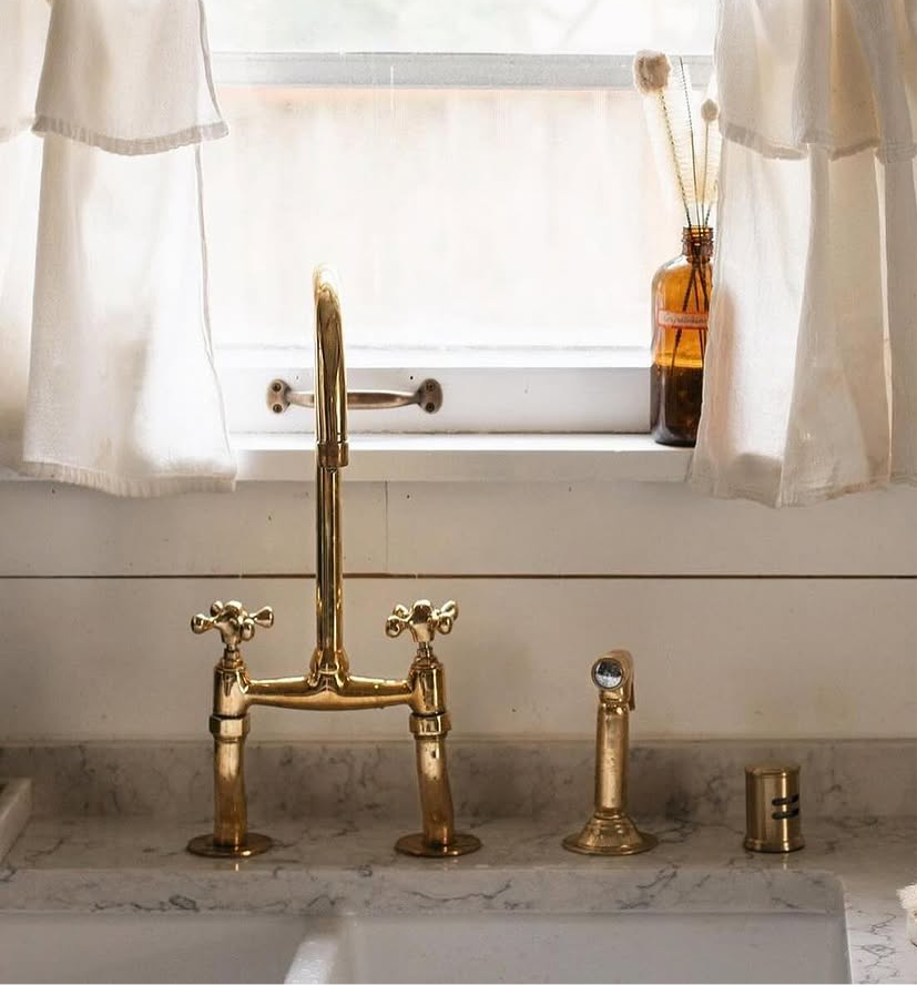6 inch core brass bridge faucet, only faucet, with sprayer or with air gap