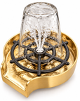 Unlacquered brass kitchen cup cleaner and glass rinser