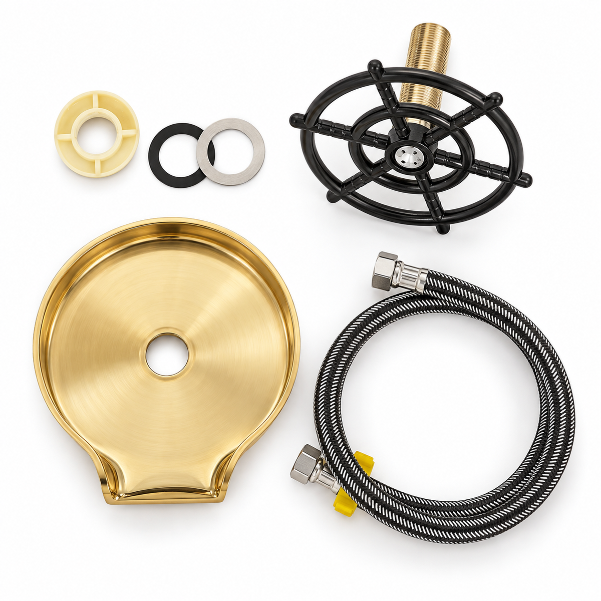 Brass kitchen glass rinser by Brasslik