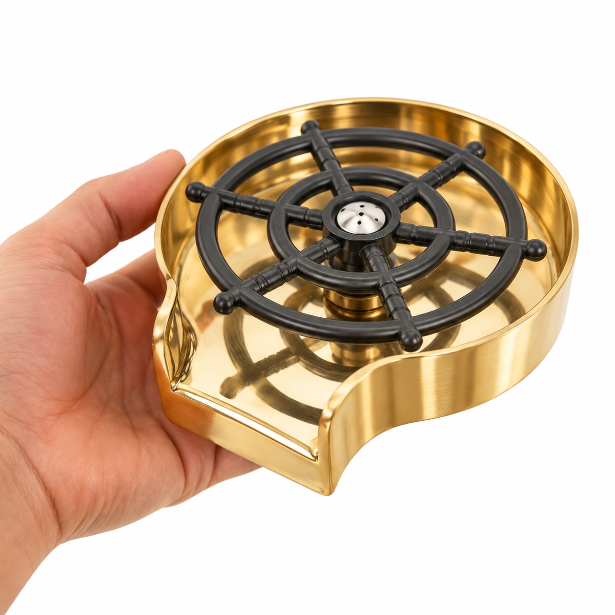 Unlacquered brass cup cleaner for sinks