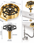 Brass cup cleaner and glass rinser for kitchens