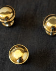 Unlacquered brass knob set for kitchen cabinets