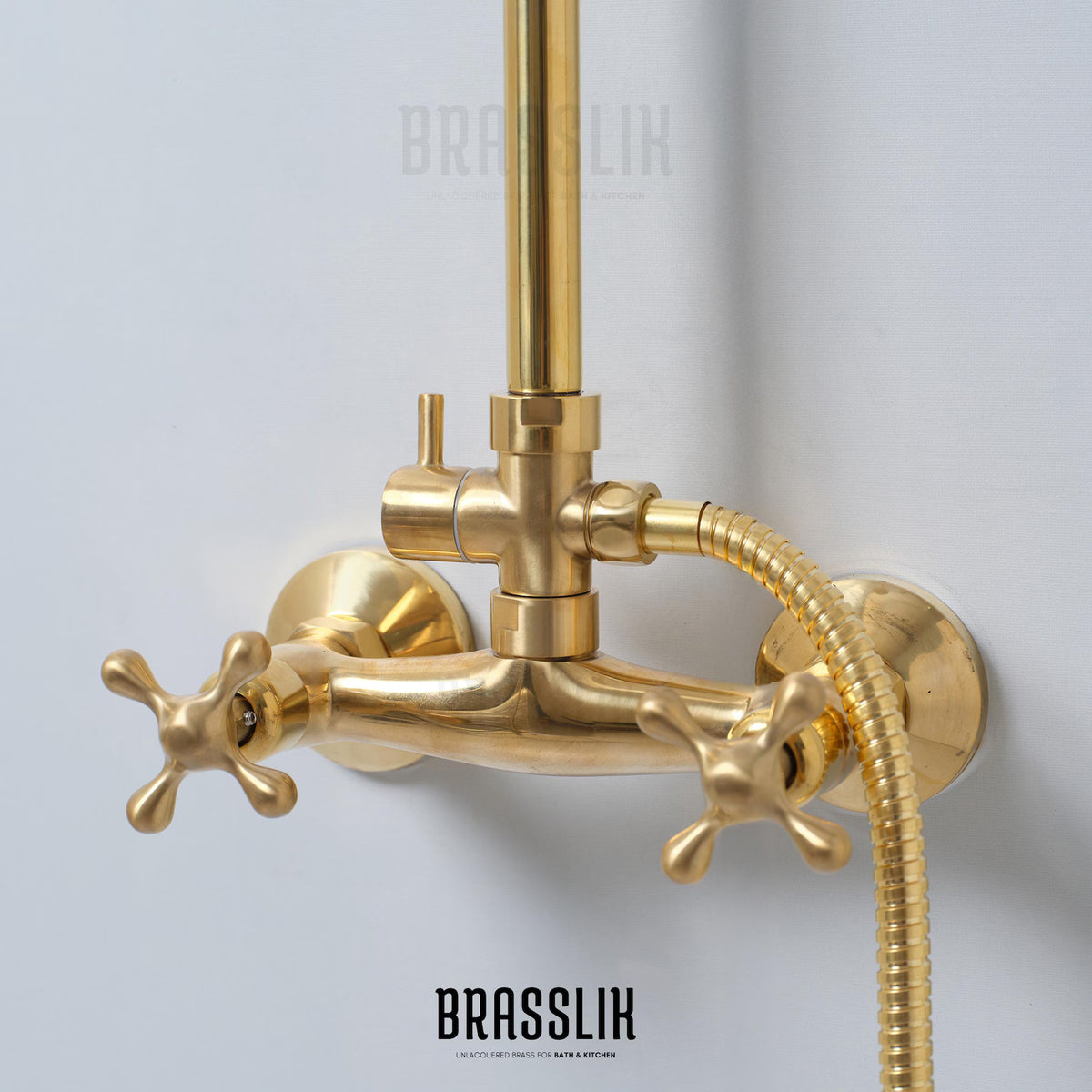 Handcrafted solid brass indoor outdoor shower