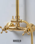 Handcrafted solid brass indoor outdoor shower
