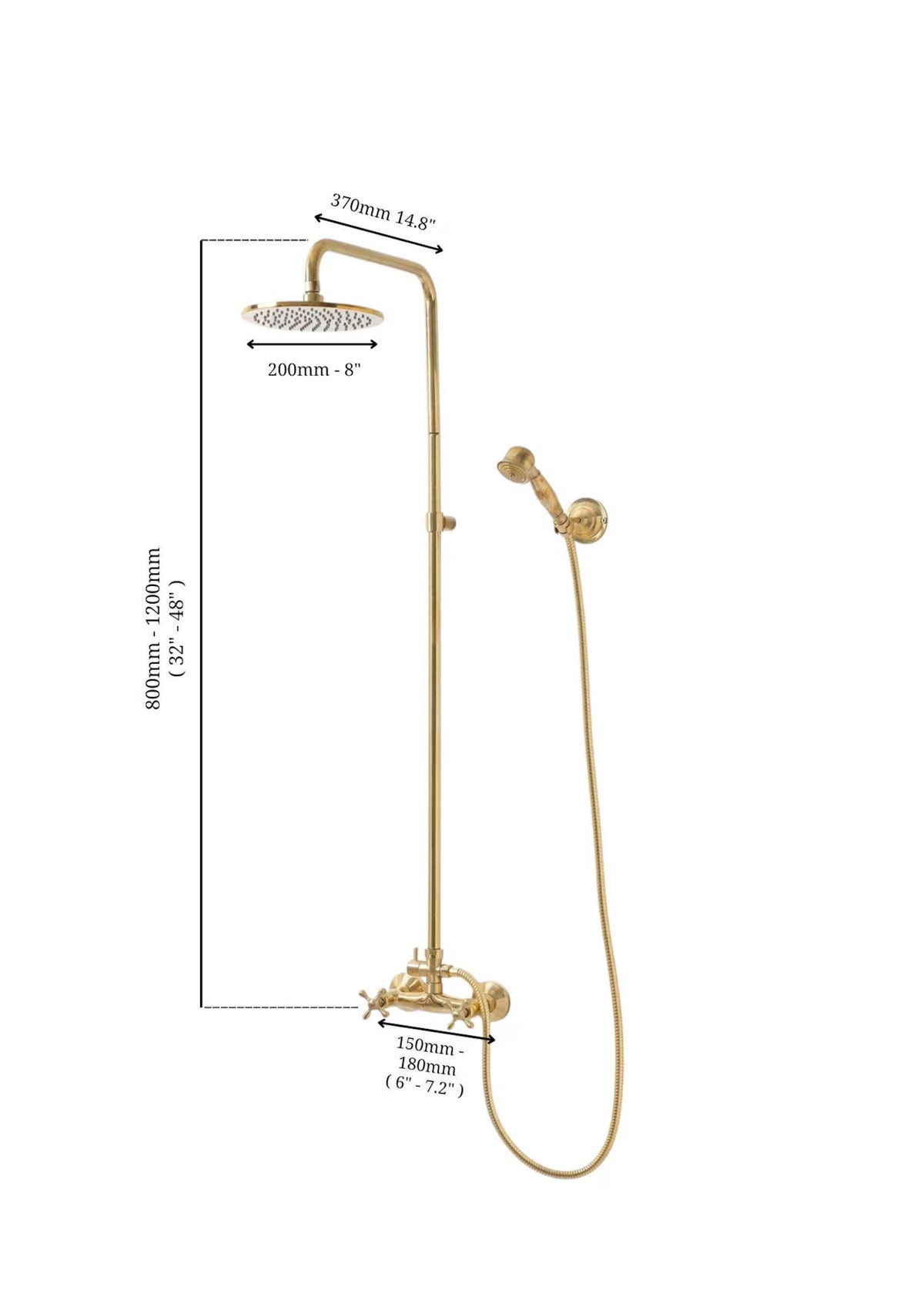 Indoor and outdoor brass shower by Brasslik