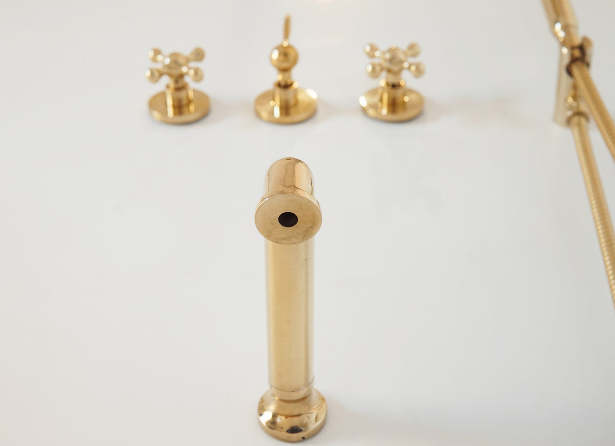 High pressure brass shower, Santorini style