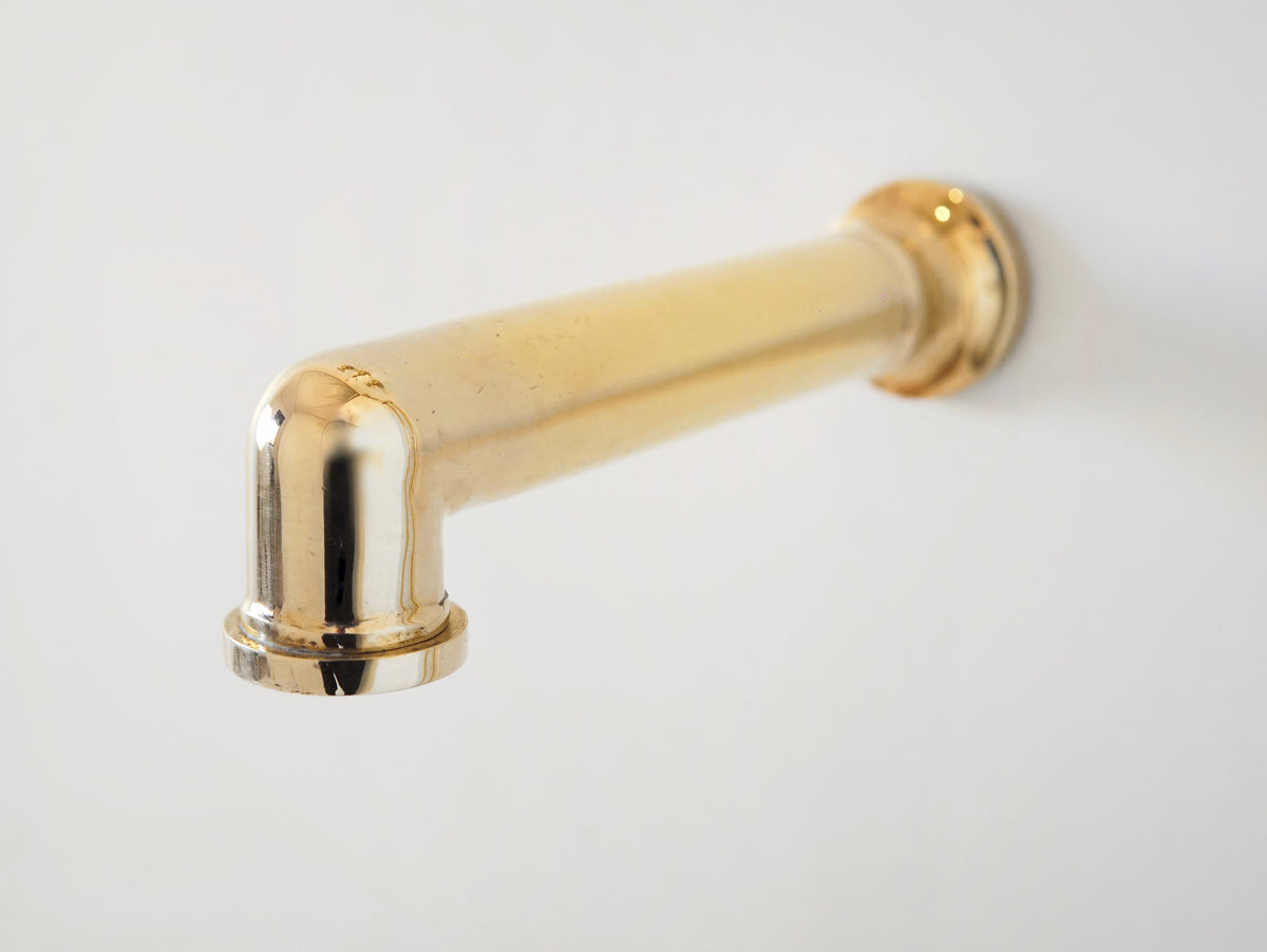 Santorini unlacquered brass shower for bathrooms