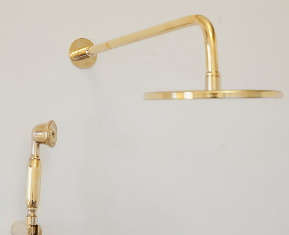 Oasis style brass shower with handheld shower