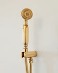 Unlacquered brass Oasis rainfall shower for bathrooms