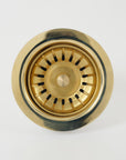 Unlacquered brass strainer basket with stopper