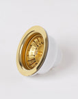 Solid brass basket strainer with stopper for sinks