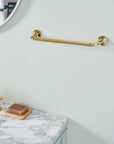 Brass towel bar that develops a natural patina