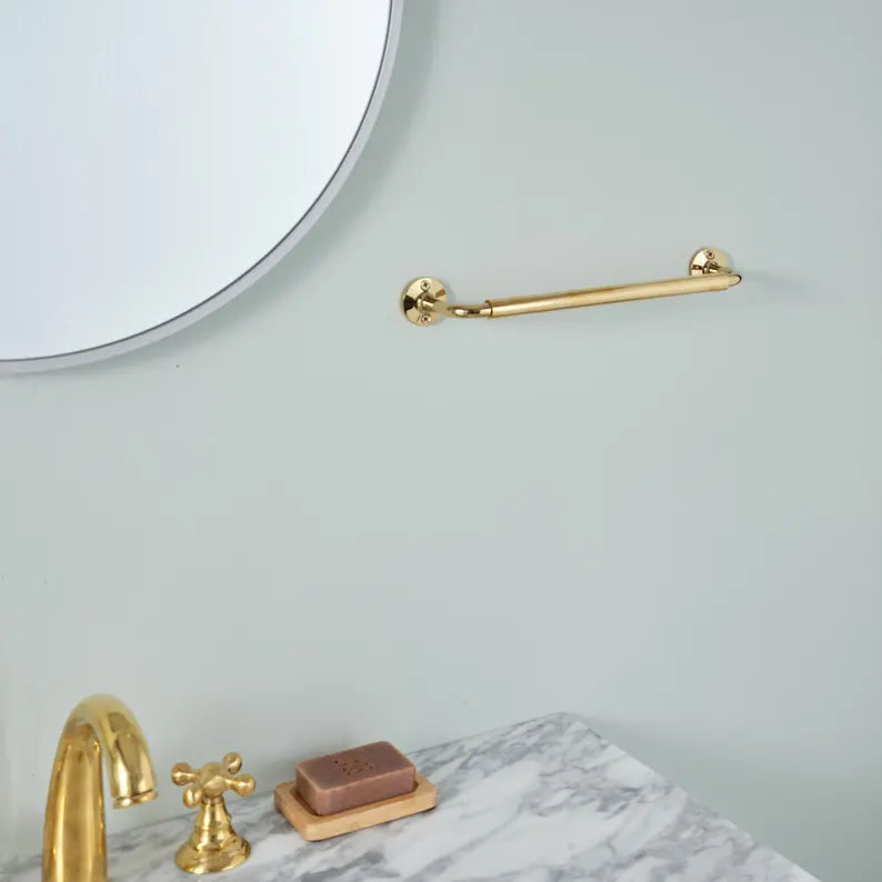 Solid brass bathroom towel bar by Brasslik