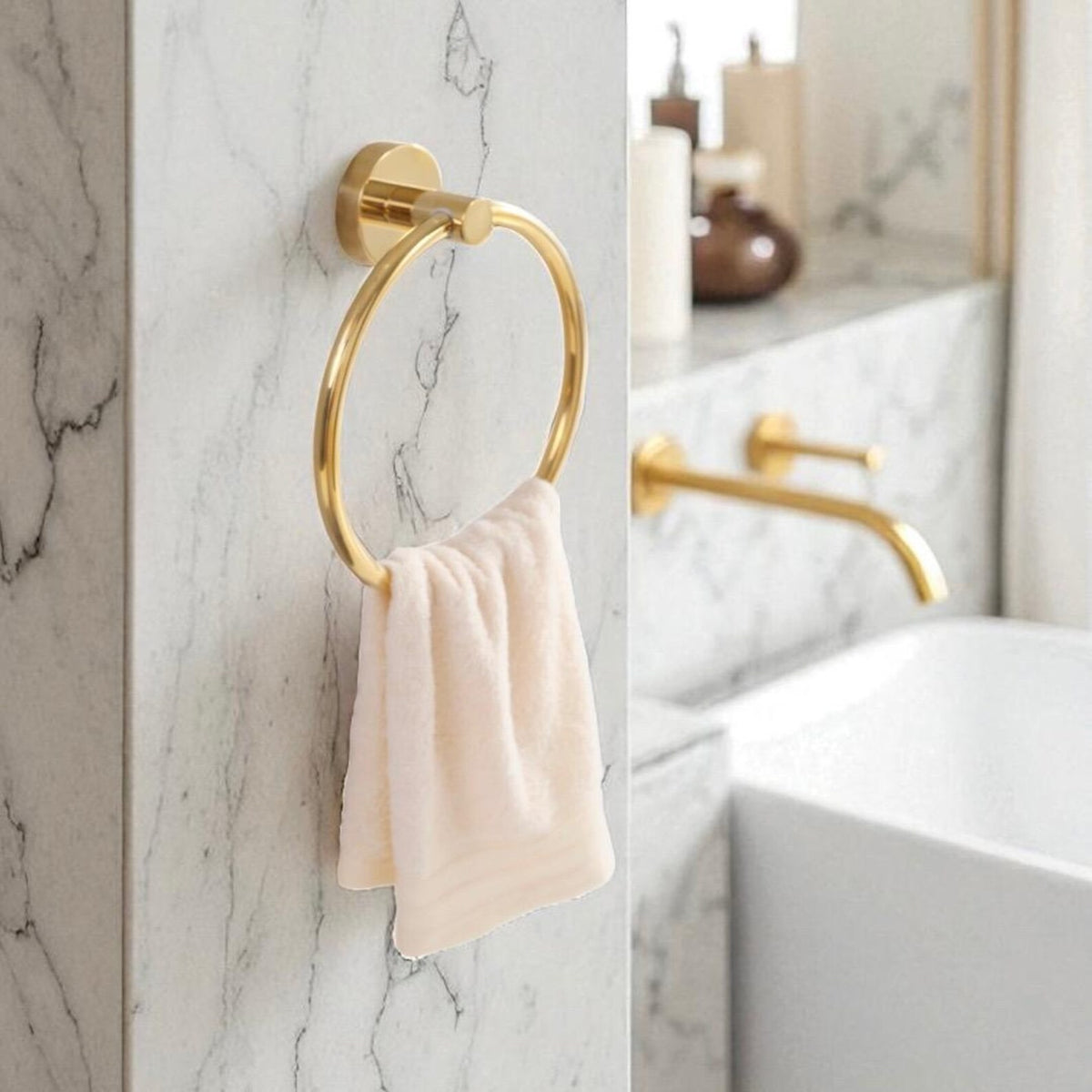Wall Mounted Brass Towel Holder Ring