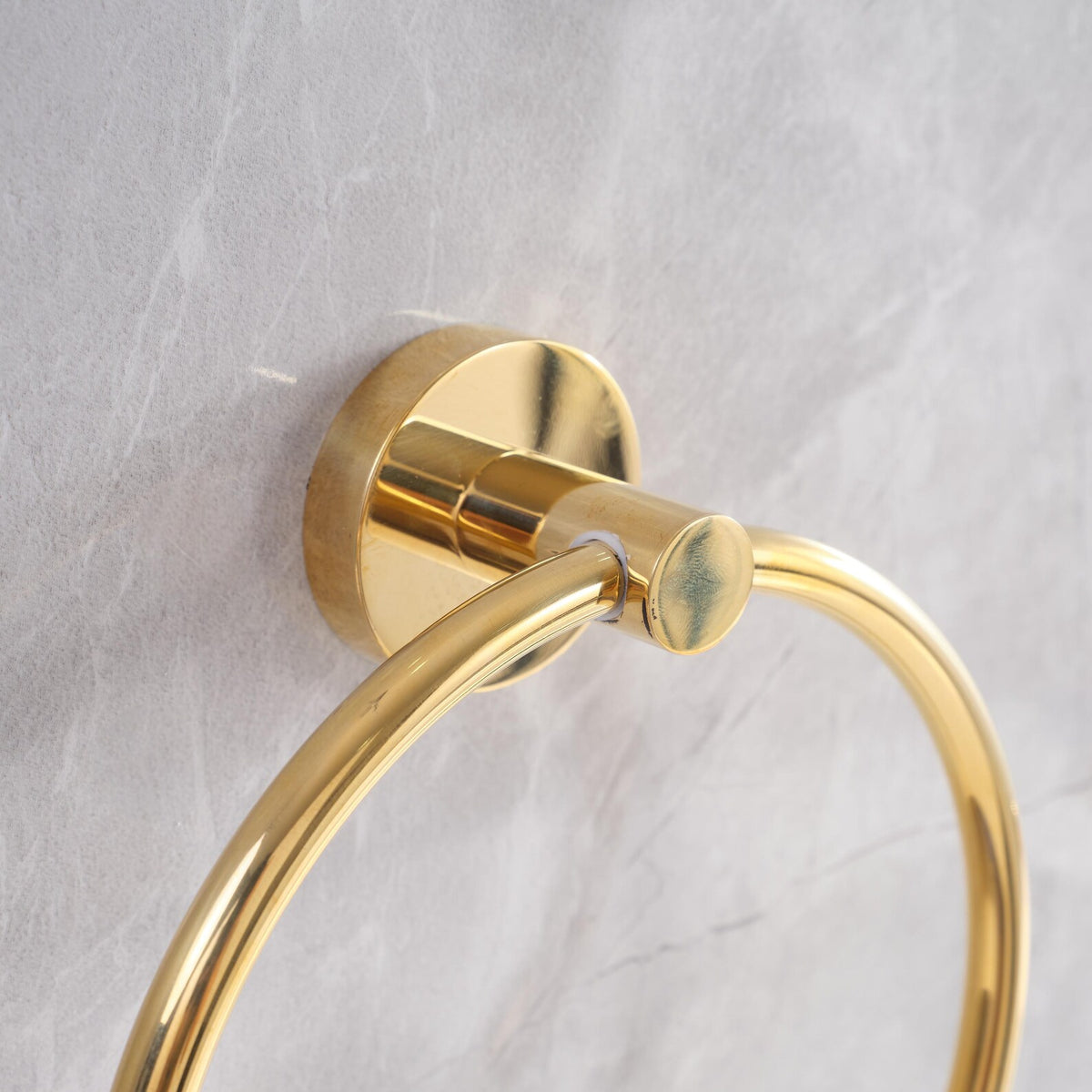 Wall mounted brass towel ring by Brasslik
