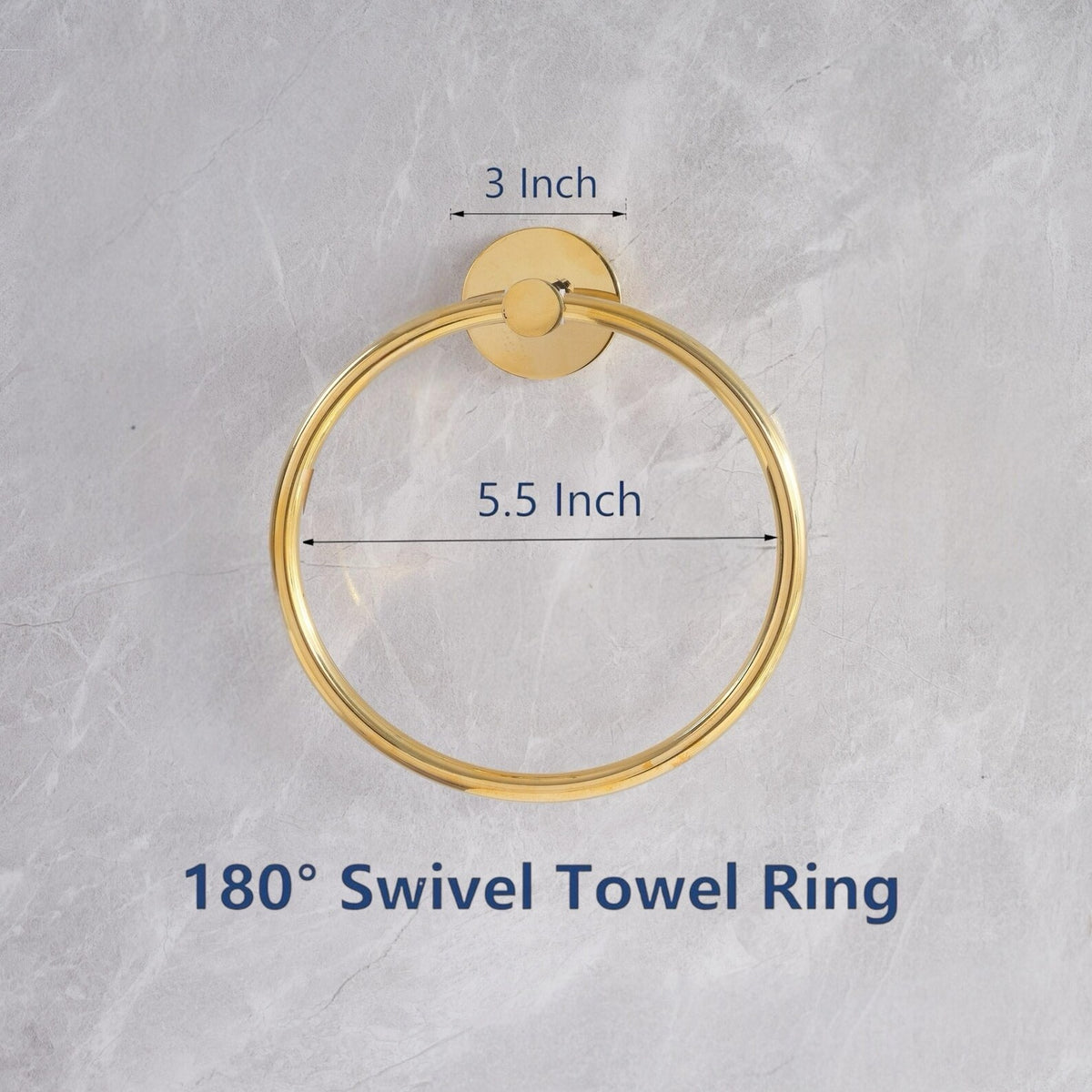Brasslik unlacquered brass towel holder ring
