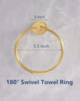 Brasslik unlacquered brass towel holder ring