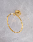 Solid brass towel ring in natural finish