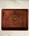 Unlacquered copper kitchen bar sink