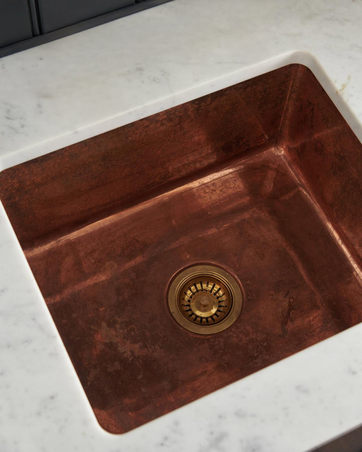 Handcrafted copper bar sink by Brasslik