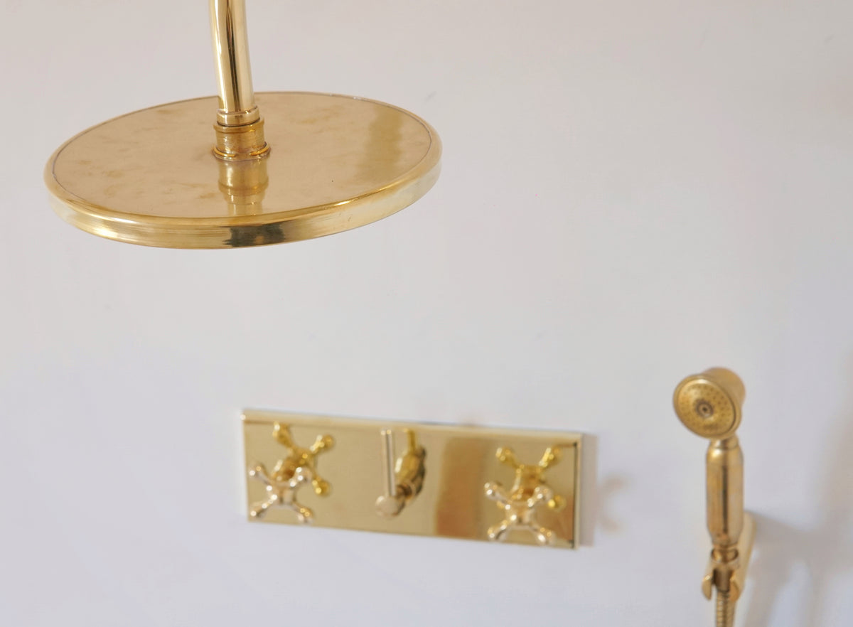 Brasslik solid brass rainfall and handheld shower system