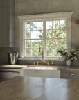 Victorian bridge faucet with optional cold water faucet and soap dispenser