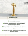 Victorian style brass kitchen faucet with sprayer and drinking tap