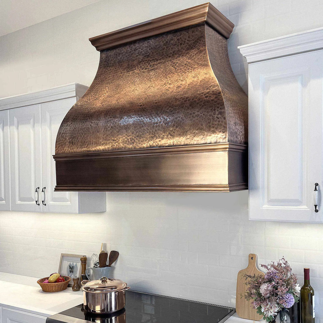 Vintage copper range hood for luxury kitchens